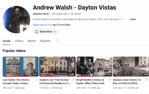 andrew walsh dayton vistas youtube channel screenshot